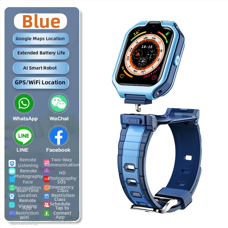 Dječji pametni sat s SIM utorom, 1,8-inčni TFT zaslon, 950 mAh baterija, Bluetooth i Wi-Fi povezivanje