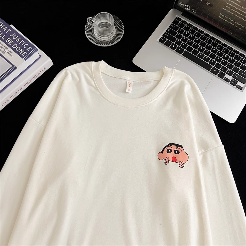 Muški pidžama set u japanskom stilu Crayon Shin-Chan, zimsko-jesenski, Derong tkanina, dvostrano četkan, toplo, debljina 201–250 g/m2, ovratnik s reverom, dugi rukavi