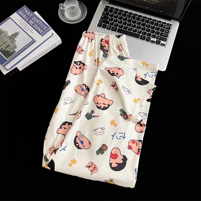 Muški pidžama set u japanskom stilu Crayon Shin-Chan, zimsko-jesenski, Derong tkanina, dvostrano četkan, toplo, debljina 201–250 g/m2, ovratnik s reverom, dugi rukavi