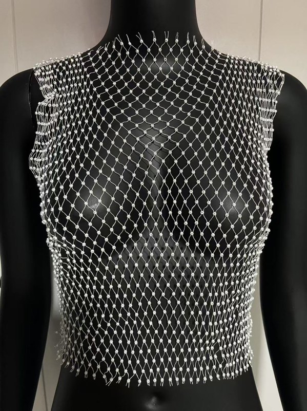 Ženski top bez ramena s geometrijskim uzorkom, ležernog kroja, visokoelastična poliester tkanina