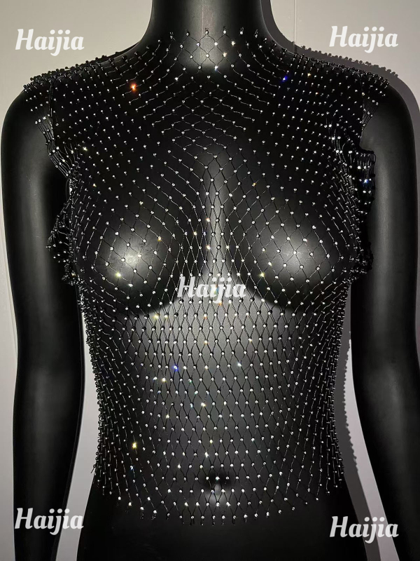 Ženski top bez ramena s geometrijskim uzorkom, ležernog kroja, visokoelastična poliester tkanina