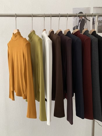 Siaura silueto palaidinė su maža kaklo apykakle, ilgomis rankovėmis, vienos spalvos, kašmyras ir viskozė