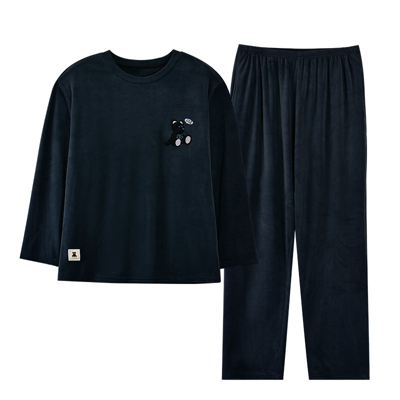 Muški pijama set Island Velvet, s kapuljom i crtani dizajn, 90-95% poliester, debela tkanina 251-300 g/m2, okrugli izrez, dugi rukavi