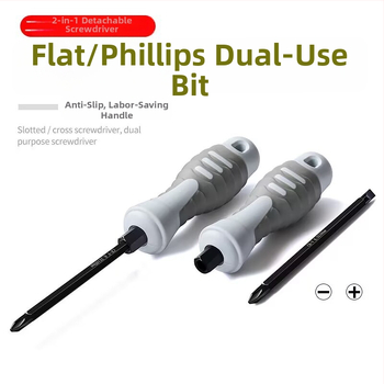 Dvimata atsuktuvas su Philips ir plokščiu galu, iš Cr-Mo plieno, magnetinis, izoli uotas, varžto skersmuo 6 mm