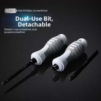 Dvimata atsuktuvas su Philips ir plokščiu galu, iš Cr-Mo plieno, magnetinis, izoli uotas, varžto skersmuo 6 mm