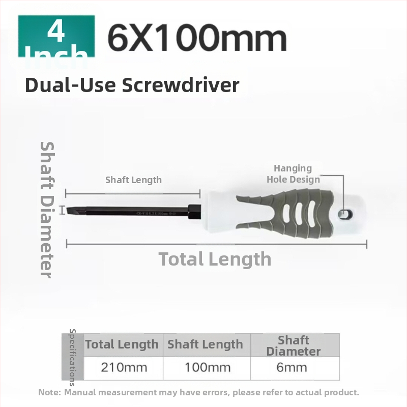 Dvimata atsuktuvas su Philips ir plokščiu galu, iš Cr-Mo plieno, magnetinis, izoli uotas, varžto skersmuo 6 mm