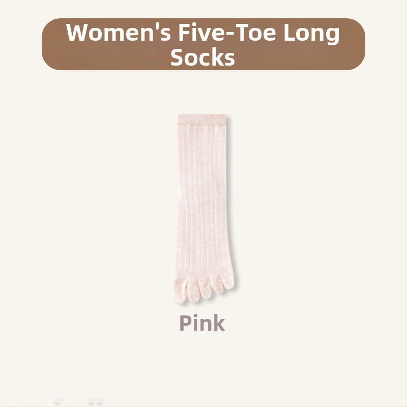 Женски чорапи с пет пръста, средно високи; памук-полиестер-спандекс 64.4%/32.7%/2.9%; антибактериални, абсорбиращи изпотяване, дезодориращи, антифрикционни; едноиглена плетка