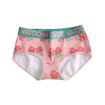 Ženske pamuk gaćice s otiskom, prozračne, srednje visoki struk, antibakterijska zaštita