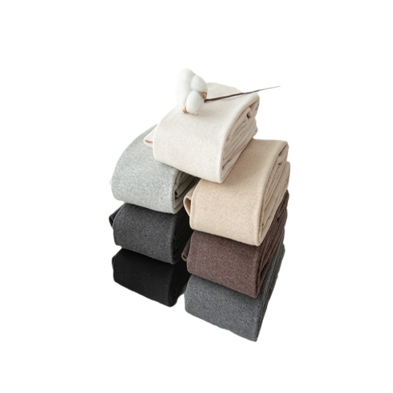Jesensko-zimske tople tajice s flis podstavom od pamuka, s finim prugama, slim-fit