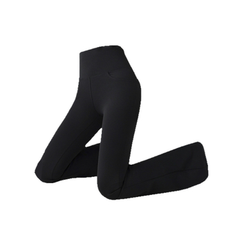 Nylon hlače bootcut, visokog struka, prednji džepovi, debeli toplinski materijal za zimu
