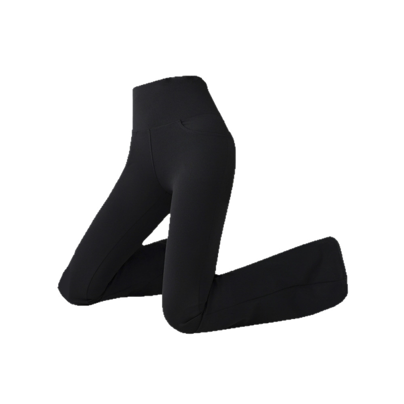 Nylon hlače bootcut, visokog struka, prednji džepovi, debeli toplinski materijal za zimu