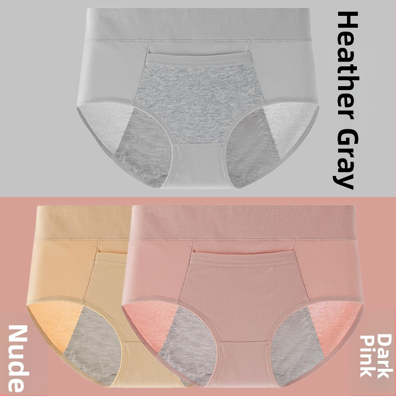 Менструално бельо от памук с подплата от модал, средна талия, защита срещу течове, предназначено за жени