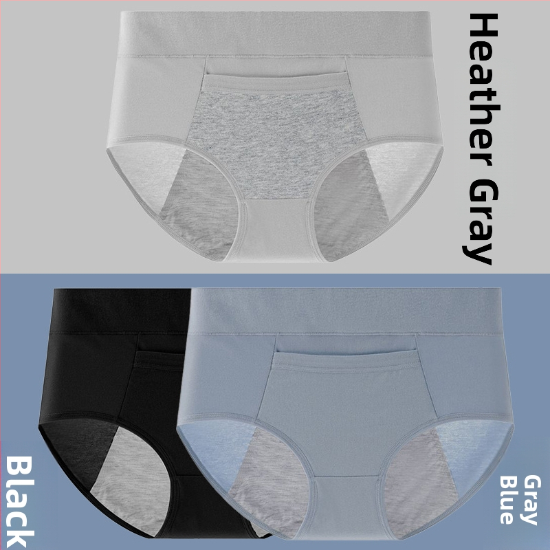 Менструално бельо от памук с подплата от модал, средна талия, защита срещу течове, предназначено за жени