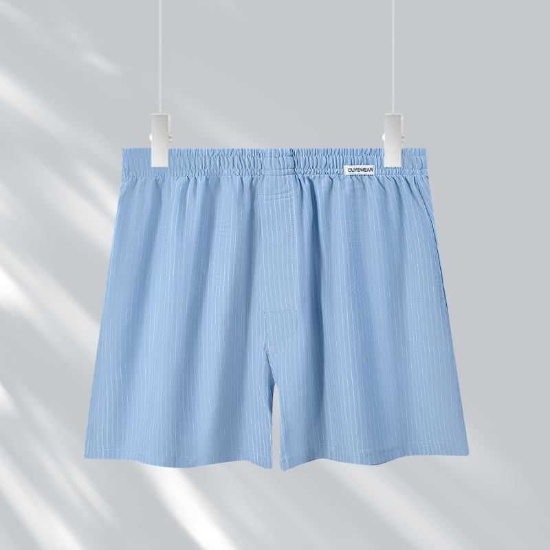MILAN Muške pyjamske hlače s prugama od pamuka, plus veličina, slobodan kroj