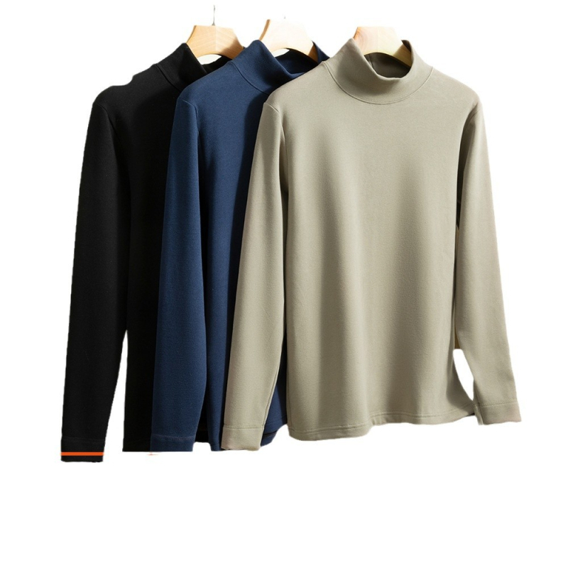 Muški termalni top od kašmira i svile s Mulberry svilenom podstavom, ekstra debeli, jednostruki, okrugli izrez, za muškarce