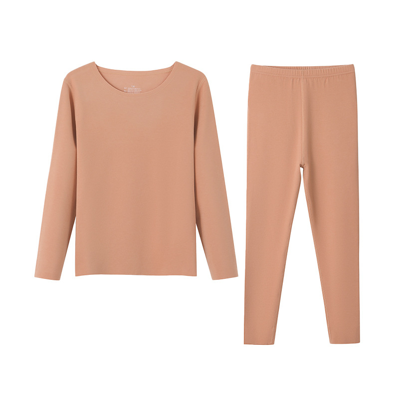 Dječji termalni set Derong Cashmere - dvostruki sloj baznog sloja, okrugli ovratnik, dugi rukavi, ekstra debeli fleece za toplinu