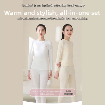 Modalni termalni set za djevojčice – antibakterijski, bezšivni, s okruglim vratom i dugim rukavima, tanak materijal