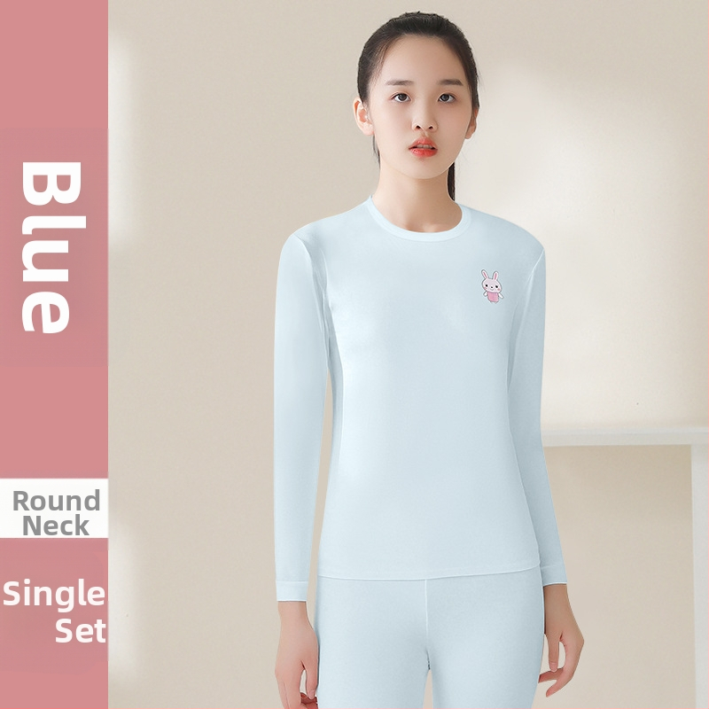 Modalni termalni set za djevojčice – antibakterijski, bezšivni, s okruglim vratom i dugim rukavima, tanak materijal