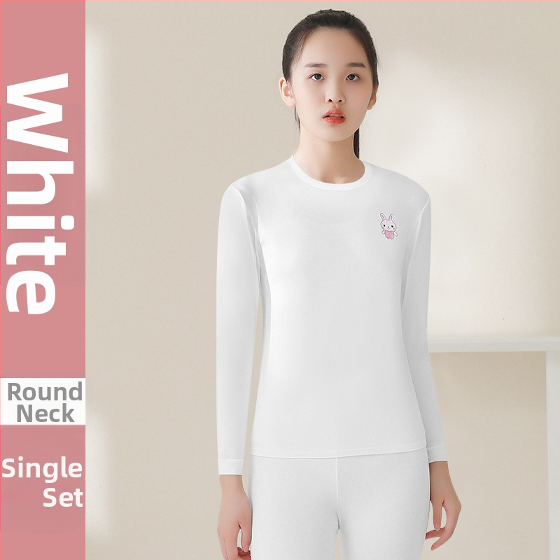 Modalni termalni set za djevojčice – antibakterijski, bezšivni, s okruglim vratom i dugim rukavima, tanak materijal