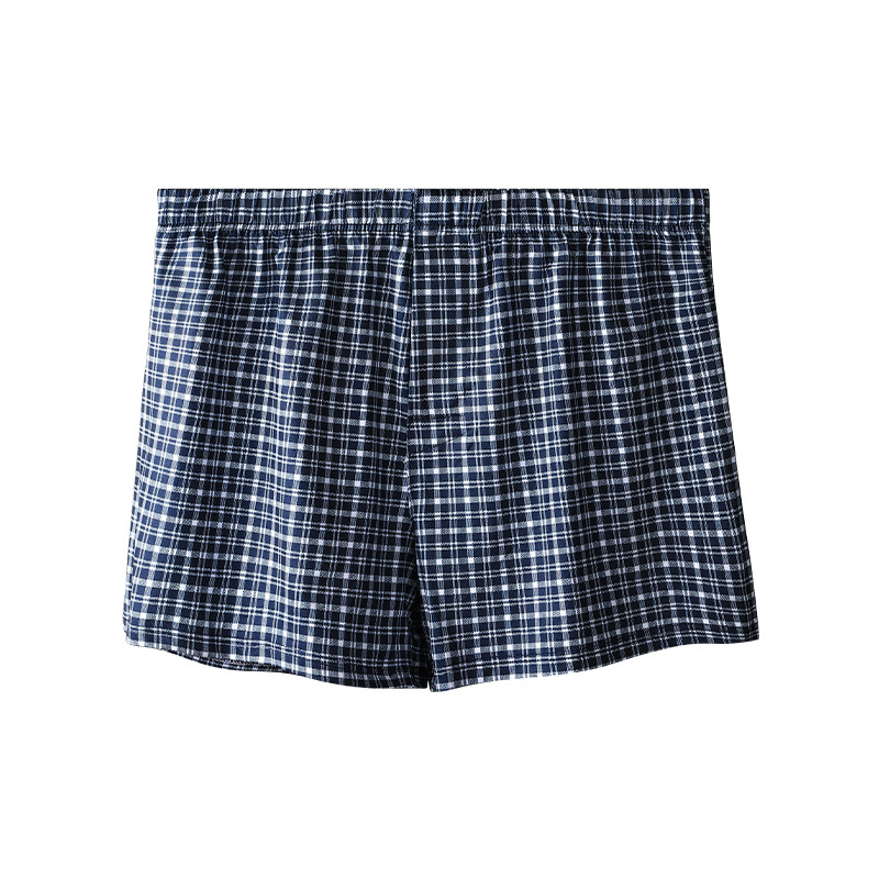 Muške bokserice od ledenog svile, labav kroj, srednje visine struka, karirani uzorak, pleteni poliester