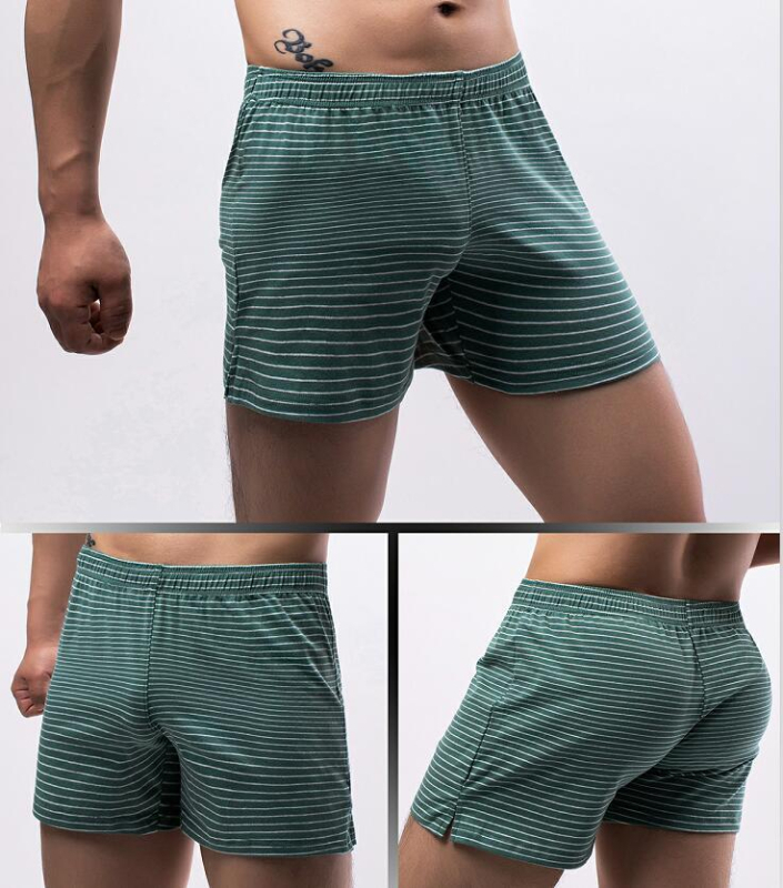 Αεράτα ριγέ βαμβακερά σορτς, μεσαία μέση, πλεκτά, 90–95% βαμβάκι