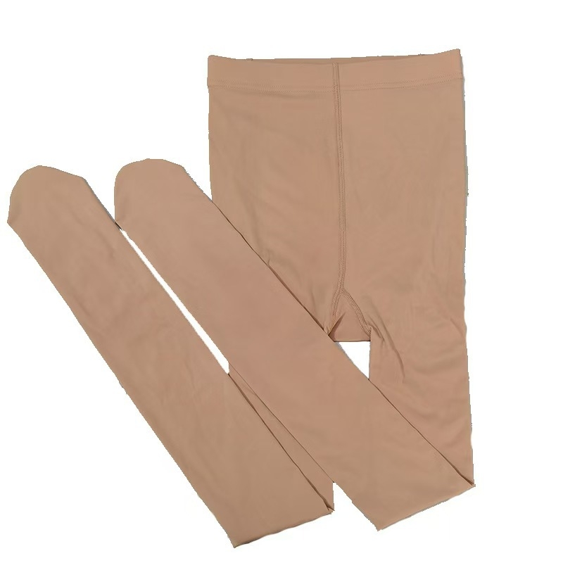 Ženske tajice s fleece podstavom za toplinu, nude boje, za jesen-zimu, jednobojne najlon tajice