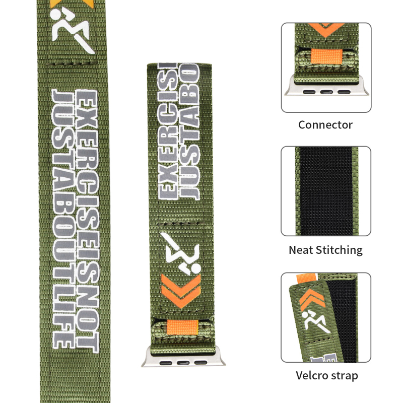 Λουράκι Apple Watch από νάιλον με εκτύπωση σε αθλητικό στυλ, κλιπ Velcro, συμβατό με S11/10/Ultra3