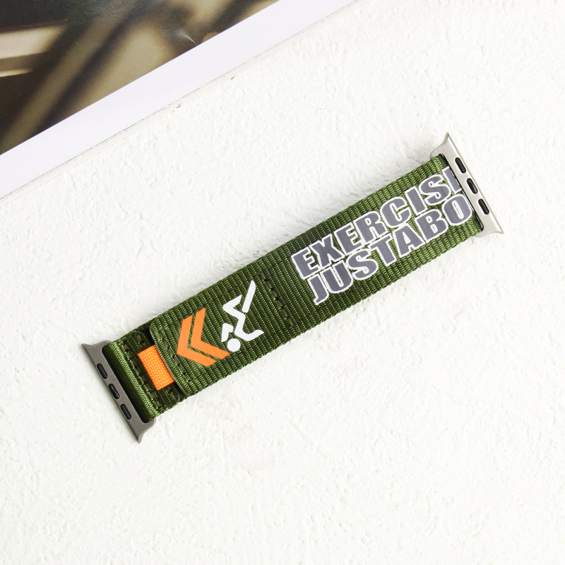 Λουράκι Apple Watch από νάιλον με εκτύπωση σε αθλητικό στυλ, κλιπ Velcro, συμβατό με S11/10/Ultra3