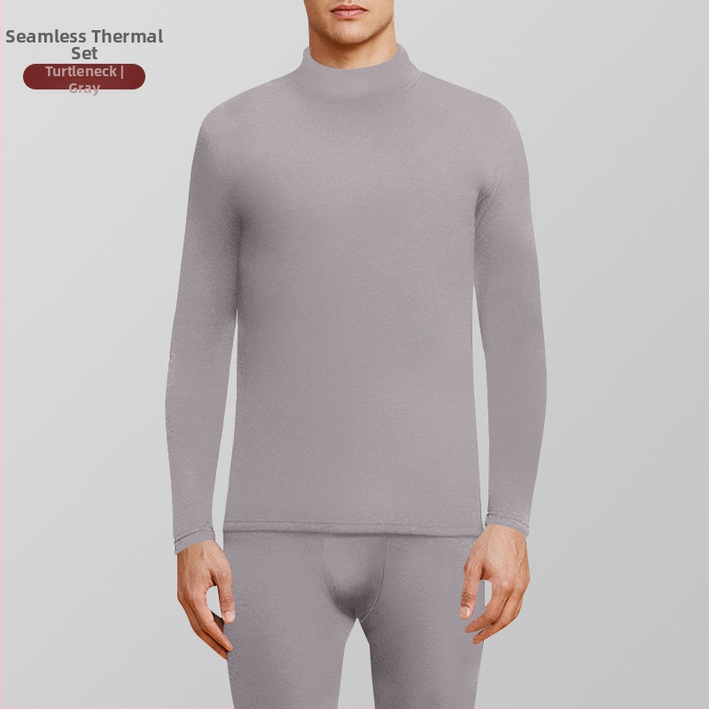 Muški termalni set s flis podlogom, dugi rukavi i hlače, polu-viši ovratnik, poliester, srednja debljina (181–200 g/m²)