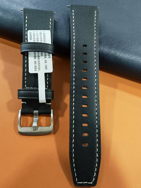 Kožni remen za sat, 22 mm, za Huawei Watch GT4/GT5/GT6; gornji sloj teleće kože; minimalistički dizajn; kopča s iglom
