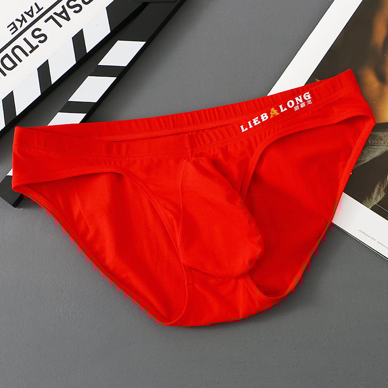 Мъжки памучни брифове с ниска талия и предна торбичка, спортен комфорт