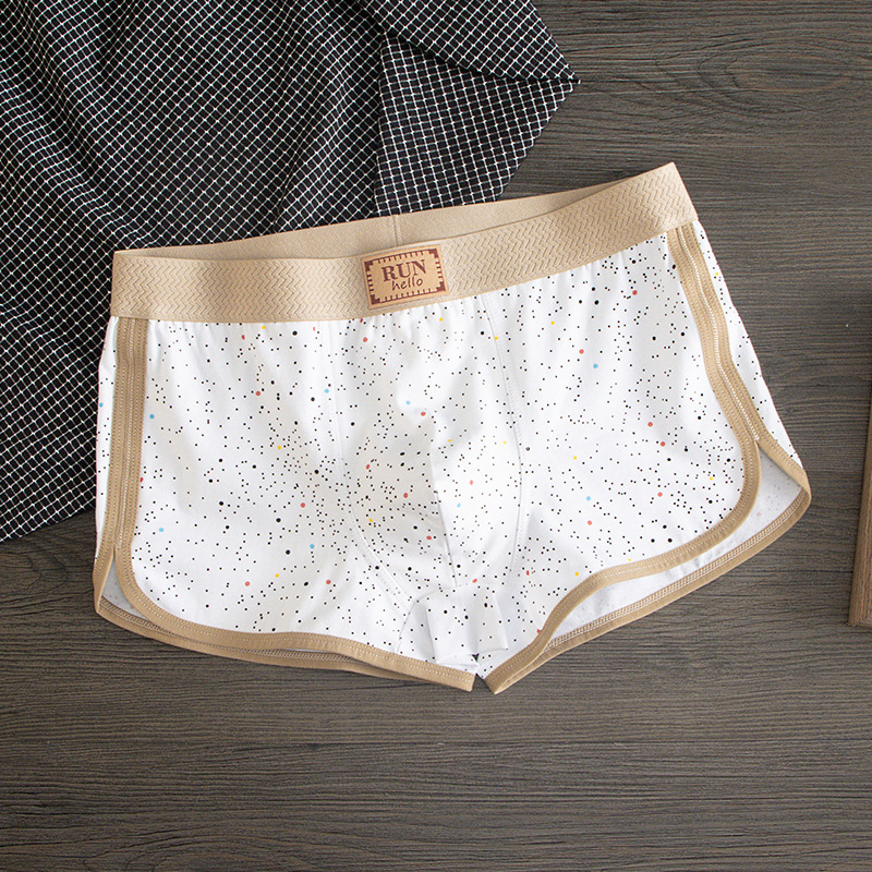 Muške pamučne gaćice, srednji pojas, slobodan kroj, prozračan, uzorak Zvjezdano nebo, tkana tkanina, 90–95% pamuka