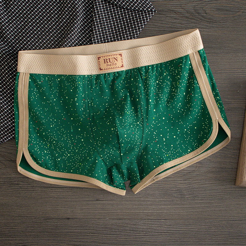 Muške pamučne gaćice, srednji pojas, slobodan kroj, prozračan, uzorak Zvjezdano nebo, tkana tkanina, 90–95% pamuka