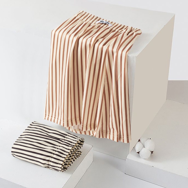 Férfi csíkos, lélegző poliészter boxer briefs – kötött anyag, gyorsan száradó, 41–50D fonal (Anyag: Poliészter; Légáteresztő; Gyors száradás; Mintázat: Csíkos; Fonal: 41–50D)