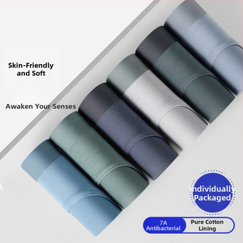 Muške bokserice od modala s pamukom u preponama, prozračne, antibakterijske, srednji struk