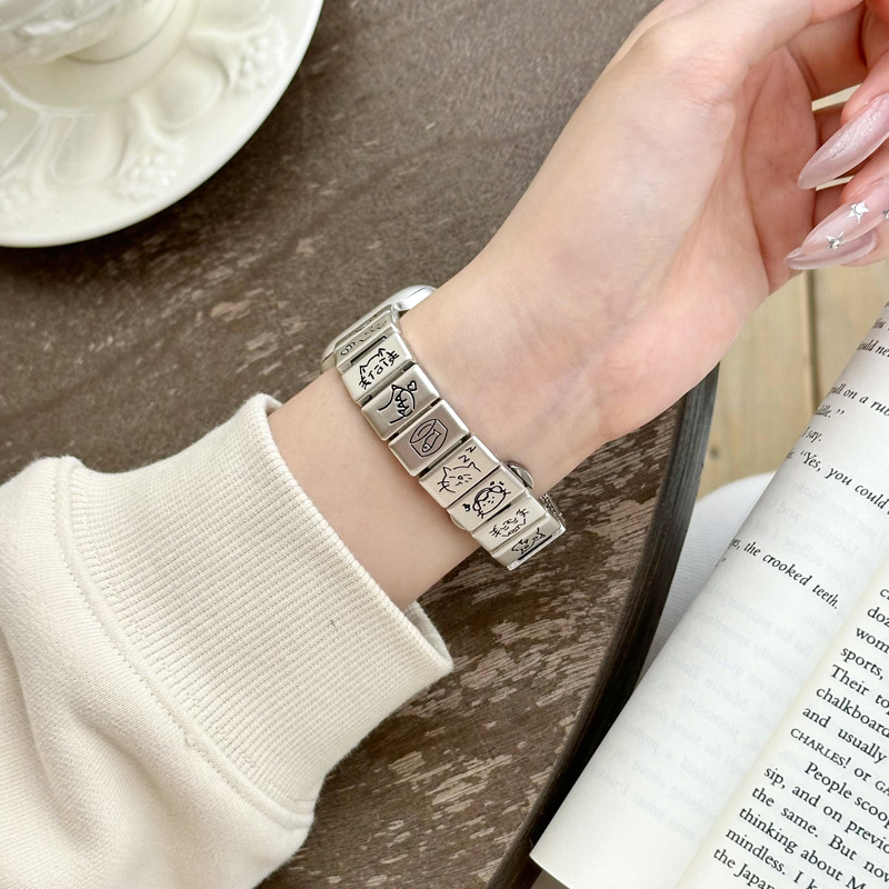 Metalni kaiš za Apple Watch S10 Little Cat, cinkova legura, leptir kopča