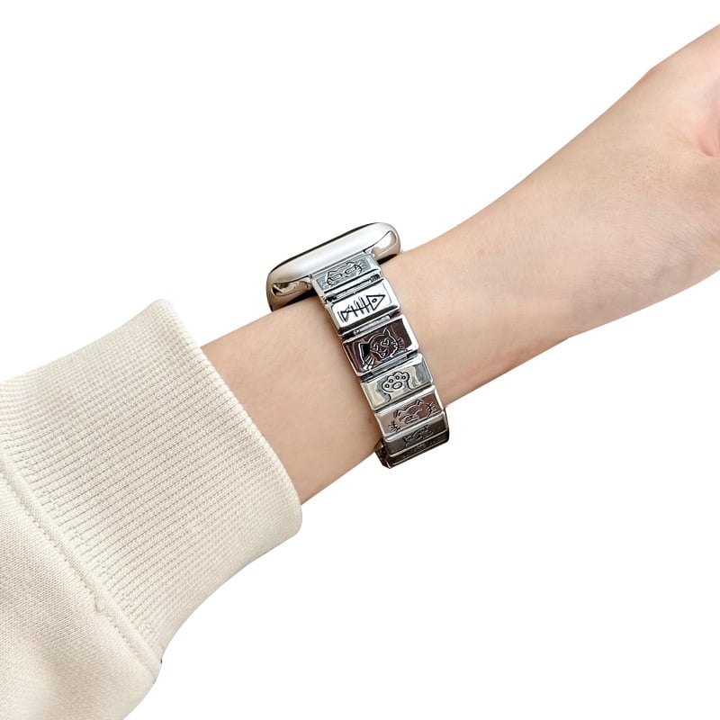 Metalni kaiš za Apple Watch S10 Little Cat, cinkova legura, leptir kopča