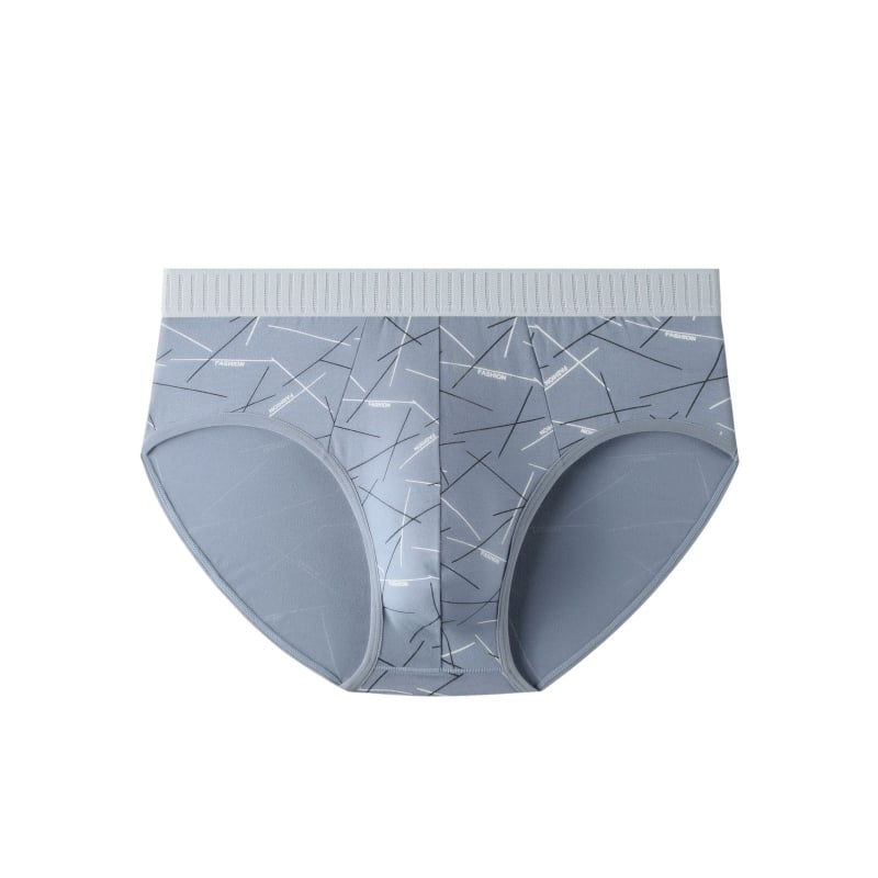Muške pamučne gaćice srednjeg struka s otiskom – prozračne, antibakterijske, pletene gaćice; glavni materijal 95–100% pamuk, podstava preklopa 80–90% regenerirane celuloze