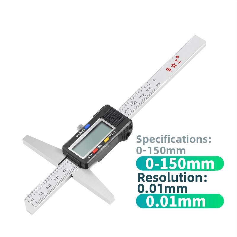 Mélységvernier tolómérő a mélység mérésére, tartományok 0-150/0-200/0-300/0-500 mm, nagy pontosság