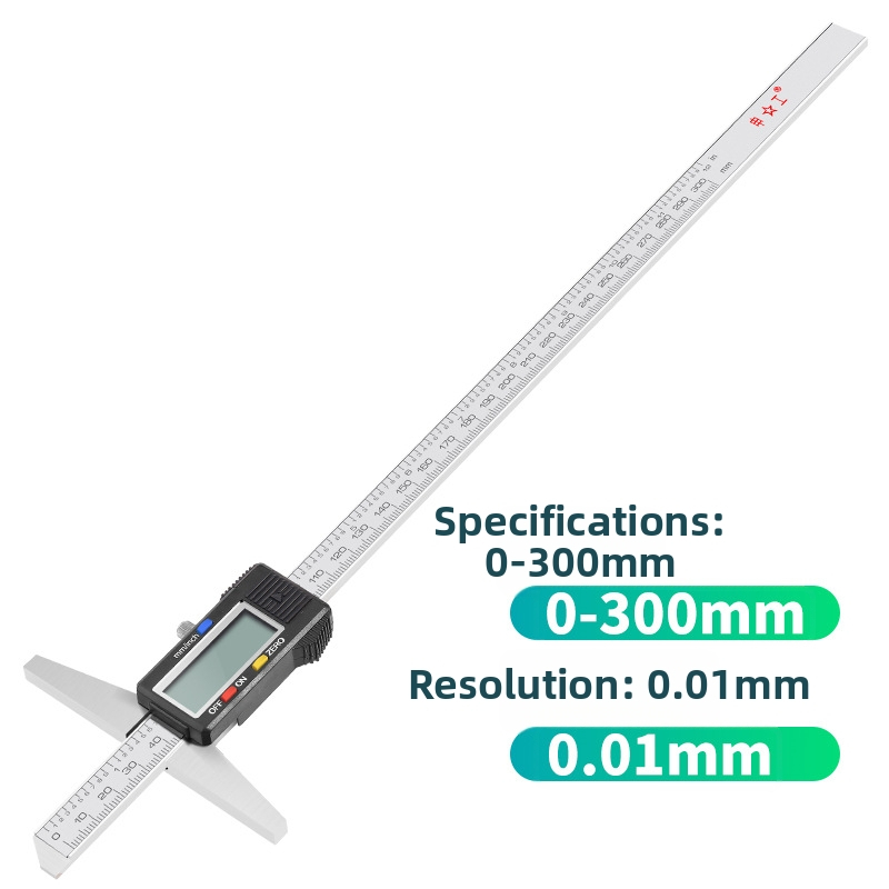 Mélységvernier tolómérő a mélység mérésére, tartományok 0-150/0-200/0-300/0-500 mm, nagy pontosság