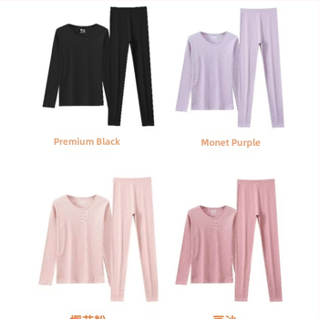 Ženski termalni komplet s kapuljačom, okruglim izrezom i dugim rukavima; izuzetno debela poliester tkanina za toplinu i anti-pilling.