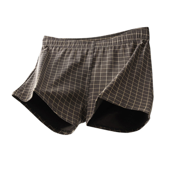 Férfi pamut laza szabású kockás boxer alsó – kötött, középmagas derék, lélegző, gyorsan száradó