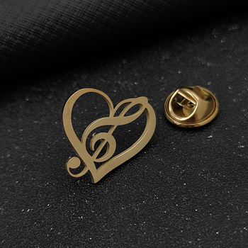 Metalni broš u obliku srca, elektroplatirani, originalni dizajn, unisex