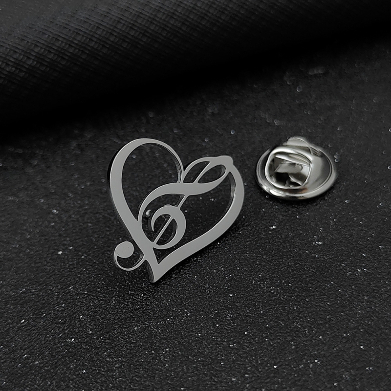 Metalni broš u obliku srca, elektroplatirani, originalni dizajn, unisex
