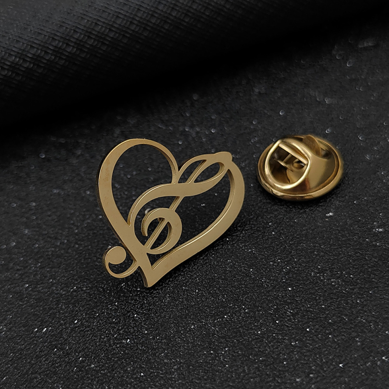 Metalni broš u obliku srca, elektroplatirani, originalni dizajn, unisex