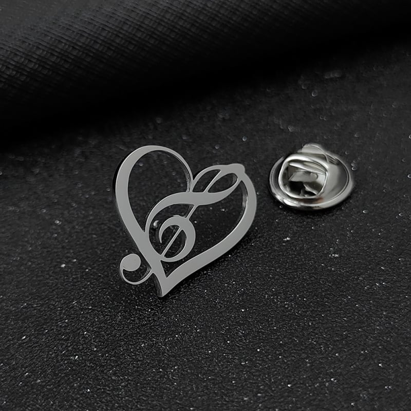 Metalni broš u obliku srca, elektroplatirani, originalni dizajn, unisex