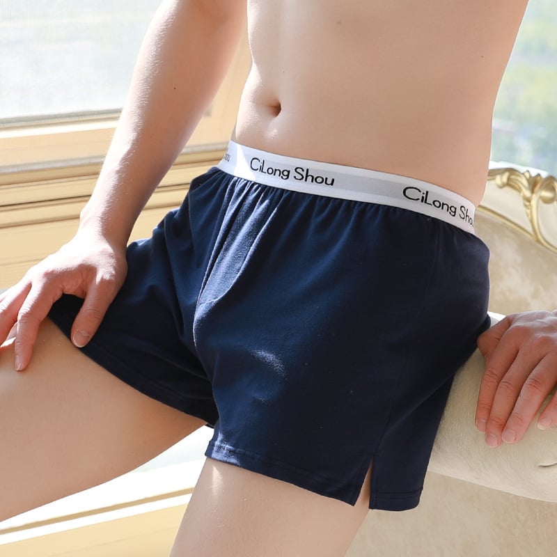 Férfi pamut boxer brief, középmagasságú derék, lélegző és sportos, kötött anyag, 95–100% pamut