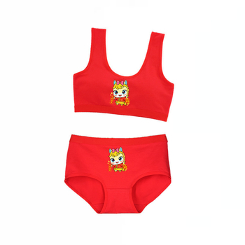 Fiatal lányoknak szóló pamutból készült fehérneműkészlet, teljes kosár, vékony formázott kosár, mellény-stílusú melltartó, merev vállpántok