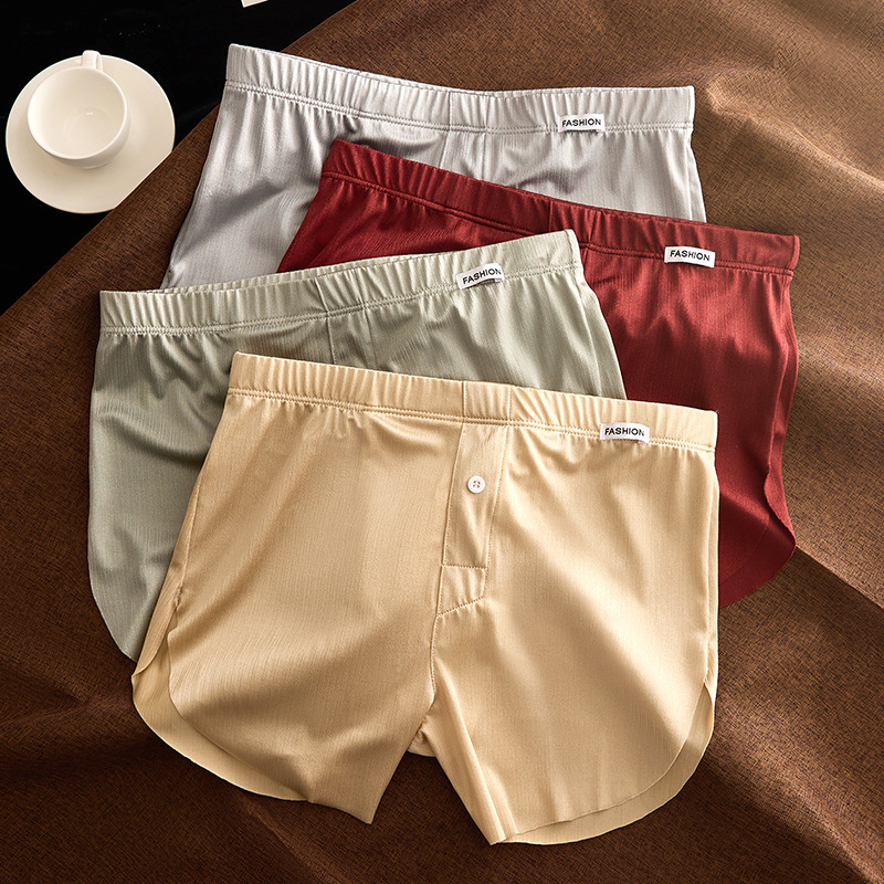 Muške gaće od najlona Ice-Silk s ribastim pletivom, antibakterijska podstava u preponama, srednji struk, 41-50D