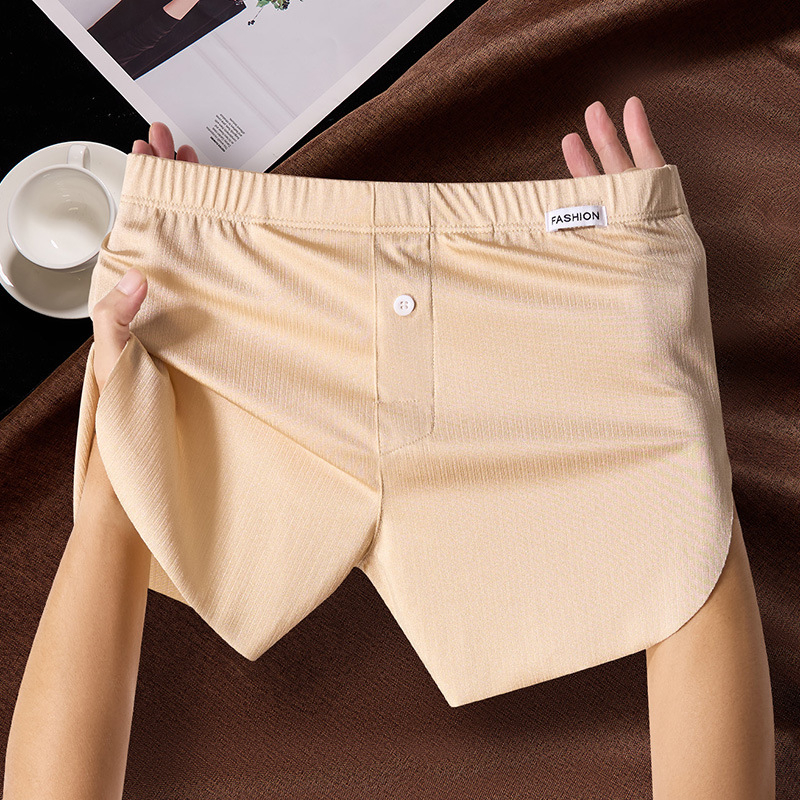 Muške gaće od najlona Ice-Silk s ribastim pletivom, antibakterijska podstava u preponama, srednji struk, 41-50D